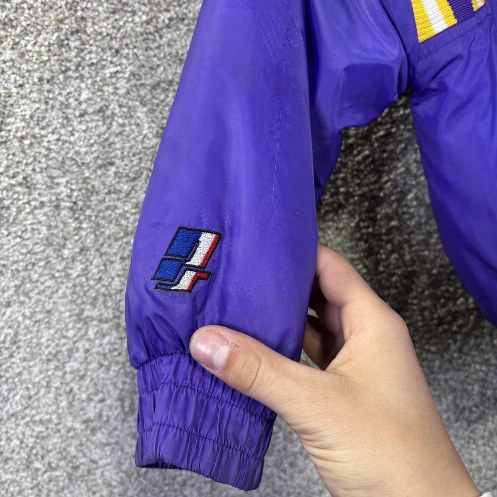 Vintage Minnesota Vikings Jacket Boys 7 Purple NFL Football Pro Tuff Hooded - Picture 8 of 8